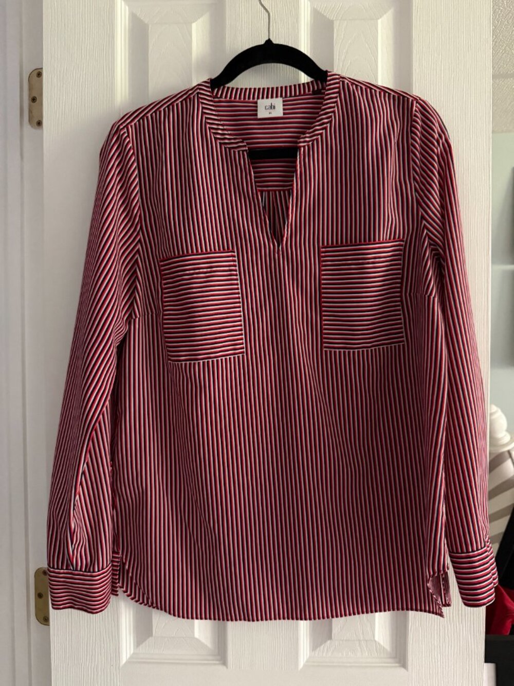 CABI Franklin Red White & Blue Blouse/Shirt/Top (5335) - Medium